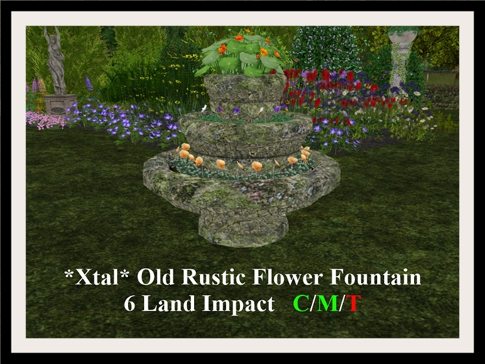 *Xtal* Old Rustic Flower Fountain