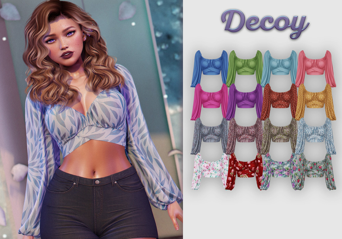 Decoy - Maggie Crop Top: SE Fatpack  - Maitreya Lara + Petite, Meshbody Legacy, Belleza Freya, Inithium Kupra