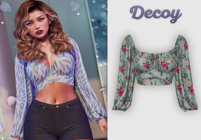 Decoy - Maggie Crop Top: SE Tropical Sky  - Maitreya Lara + Petite, Meshbody Legacy, Belleza Freya, Inithium Kupra
