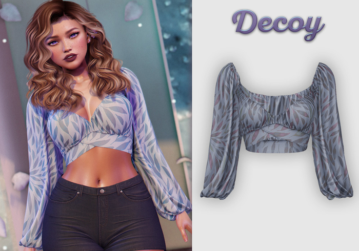 Decoy - Maggie Crop Top: SE Leaf Slate  - Maitreya Lara + Petite, Meshbody Legacy, Belleza Freya, Inithium Kupra