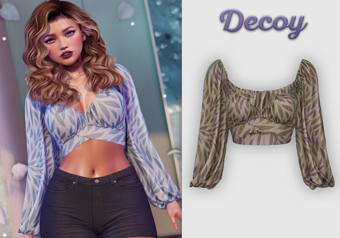 Decoy - Maggie Crop Top: SE Leaf Tan  - Maitreya Lara + Petite, Meshbody Legacy, Belleza Freya, Inithium Kupra