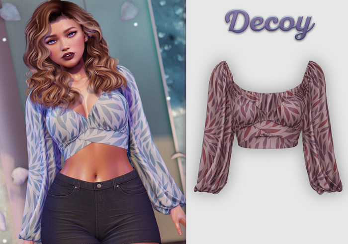 Decoy - Maggie Crop Top: SE Leaf Pink  - Maitreya Lara + Petite, Meshbody Legacy, Belleza Freya, Inithium Kupra