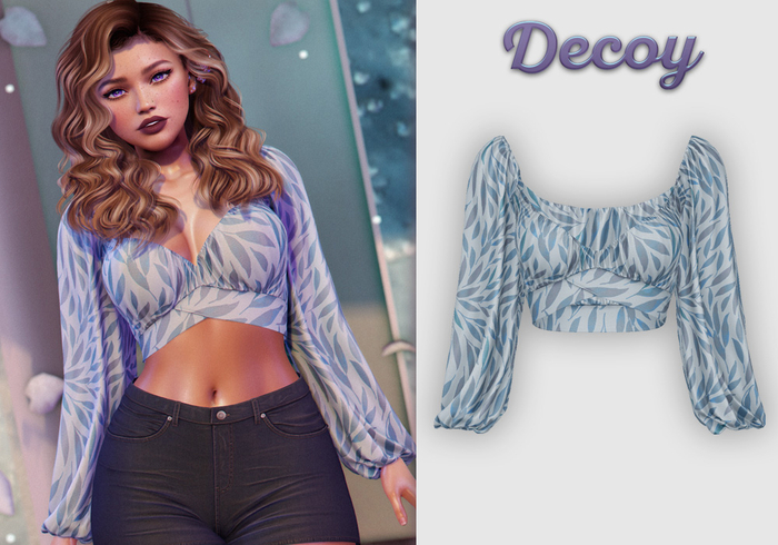 Decoy - Maggie Crop Top: SE Leaf Blue  - Maitreya Lara + Petite, Meshbody Legacy, Belleza Freya, Inithium Kupra