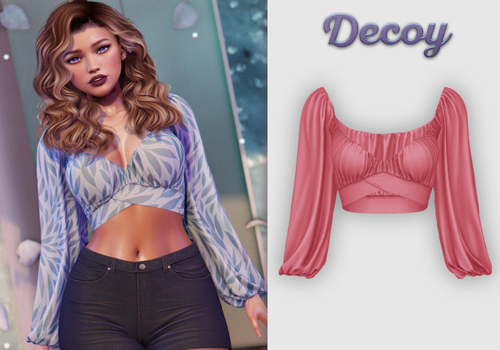 Decoy - Maggie Crop Top: SE Coral  - Maitreya Lara + Petite, Meshbody Legacy, Belleza Freya, Inithium Kupra