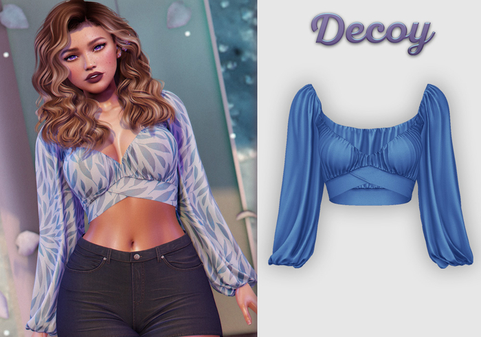 Decoy - Maggie Crop Top: SE Cobalt  - Maitreya Lara + Petite, Meshbody Legacy, Belleza Freya, Inithium Kupra