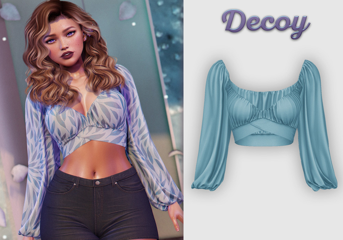 Decoy - Maggie Crop Top: SE Aqua  - Maitreya Lara + Petite, Meshbody Legacy, Belleza Freya, Inithium Kupra