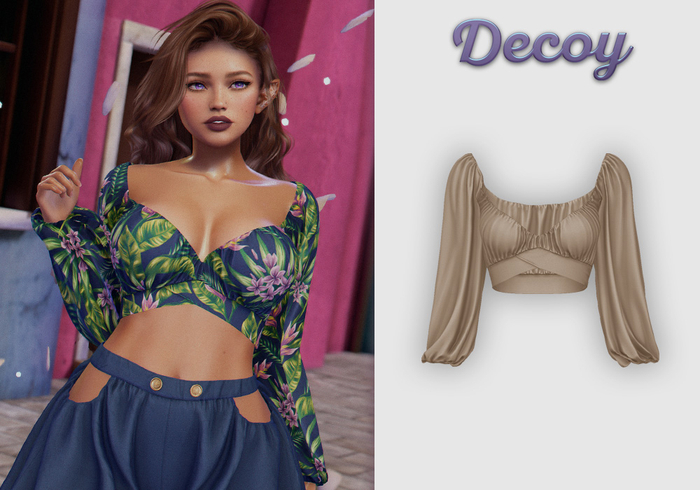 Decoy - Maggie Crop Top: Tan  - Maitreya Lara + Petite, Meshbody Legacy, Belleza Freya, Inithium Kupra