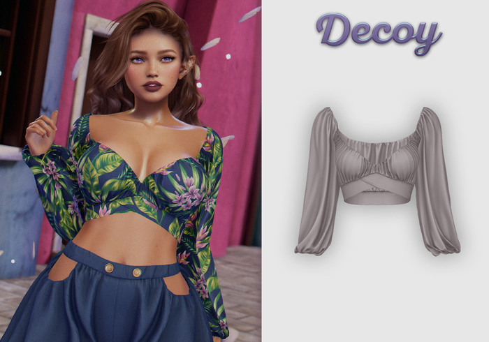 Decoy - Maggie Crop Top: Taupe  - Maitreya Lara + Petite, Meshbody Legacy, Belleza Freya, Inithium Kupra