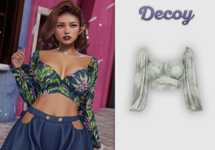 Decoy - Maggie Crop Top: Tie Dye Green  - Maitreya Lara + Petite, Meshbody Legacy, Belleza Freya, Inithium Kupra