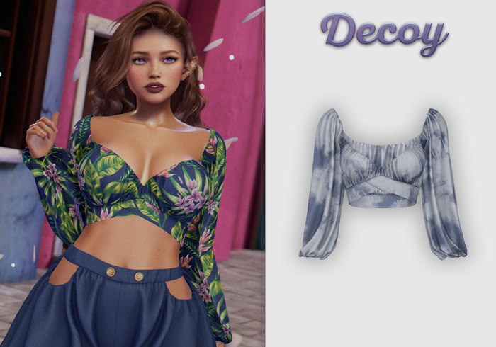 Decoy - Maggie Crop Top: Tie Dye Navy  - Maitreya Lara + Petite, Meshbody Legacy, Belleza Freya, Inithium Kupra