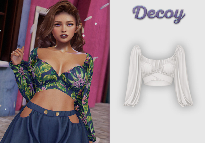 Decoy - Maggie Crop Top: White  - Maitreya Lara + Petite, Meshbody Legacy, Belleza Freya, Inithium Kupra