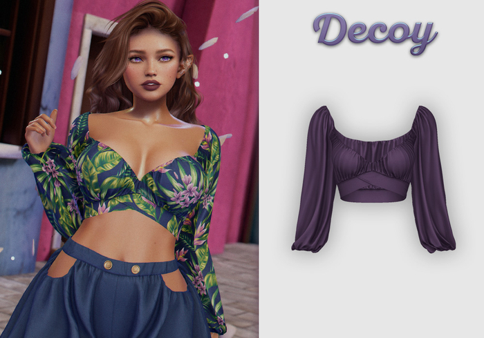 Decoy - Maggie Crop Top: Plum  - Maitreya Lara + Petite, Meshbody Legacy, Belleza Freya, Inithium Kupra