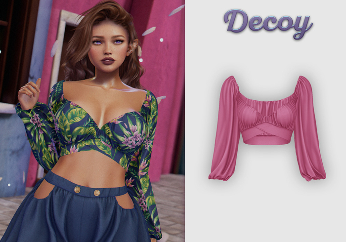 Decoy - Maggie Crop Top: Pink  - Maitreya Lara + Petite, Meshbody Legacy, Belleza Freya, Inithium Kupra