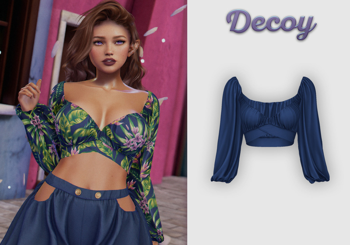 Decoy - Maggie Crop Top: Navy  - Maitreya Lara + Petite, Meshbody Legacy, Belleza Freya, Inithium Kupra