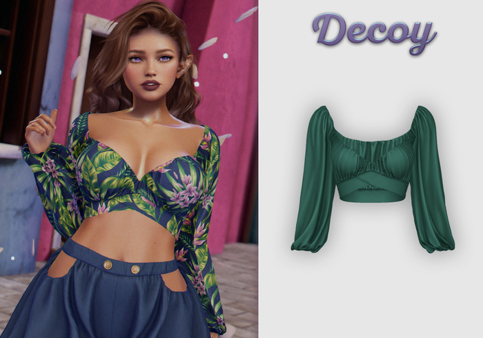 Decoy - Maggie Crop Top: Moss  - Maitreya Lara + Petite, Meshbody Legacy, Belleza Freya, Inithium Kupra