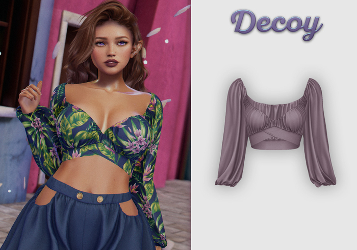 Decoy - Maggie Crop Top: Mauve  - Maitreya Lara + Petite, Meshbody Legacy, Belleza Freya, Inithium Kupra