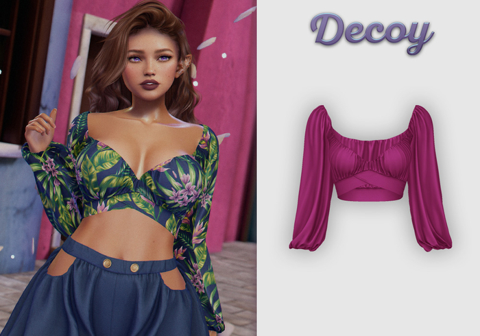 Decoy - Maggie Crop Top: Magenta  - Maitreya Lara + Petite, Meshbody Legacy, Belleza Freya, Inithium Kupra