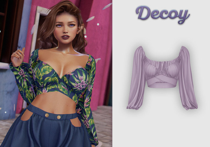 Decoy - Maggie Crop Top: Lavender  - Maitreya Lara + Petite, Meshbody Legacy, Belleza Freya, Inithium Kupra