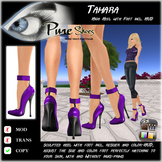 << PURE >> Pure Shoes - Tamara in Purple [inworld price 99L$]