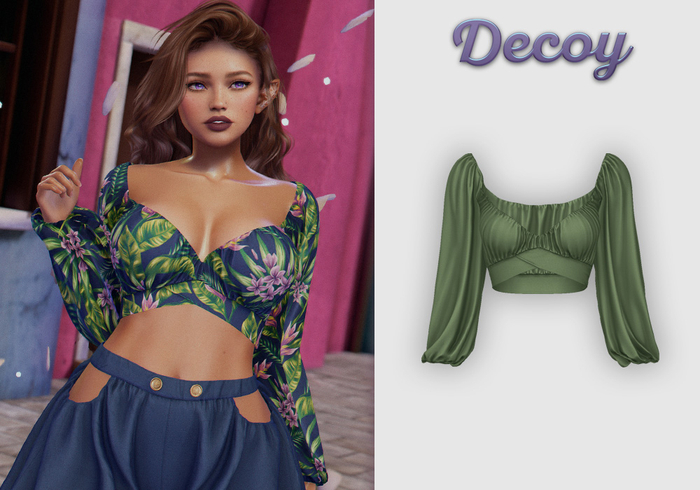 Decoy - Maggie Crop Top: Kiwi  - Maitreya Lara + Petite, Meshbody Legacy, Belleza Freya, Inithium Kupra