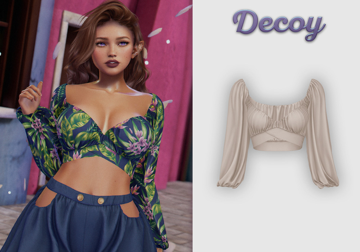Decoy - Maggie Crop Top: Cream  - Maitreya Lara + Petite, Meshbody Legacy, Belleza Freya, Inithium Kupra