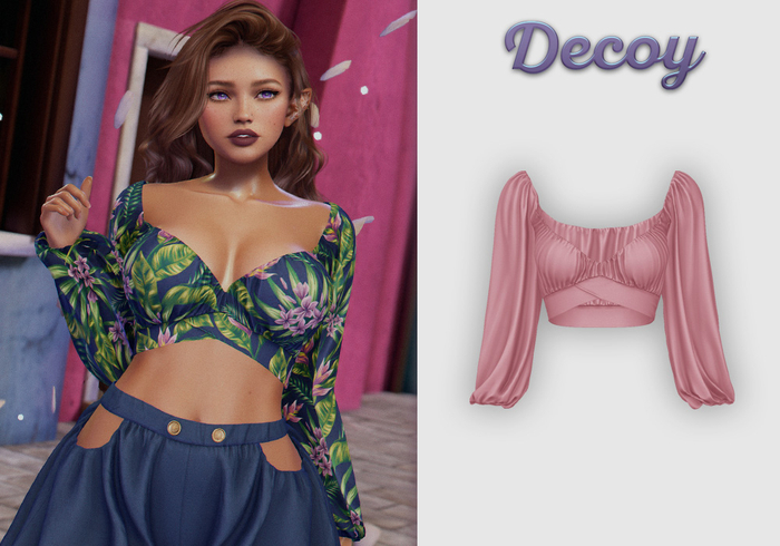 Decoy - Maggie Crop Top: Bubblegum  - Maitreya Lara + Petite, Meshbody Legacy, Belleza Freya, Inithium Kupra