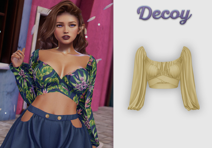 Decoy - Maggie Crop Top: Banana  - Maitreya Lara + Petite, Meshbody Legacy, Belleza Freya, Inithium Kupra