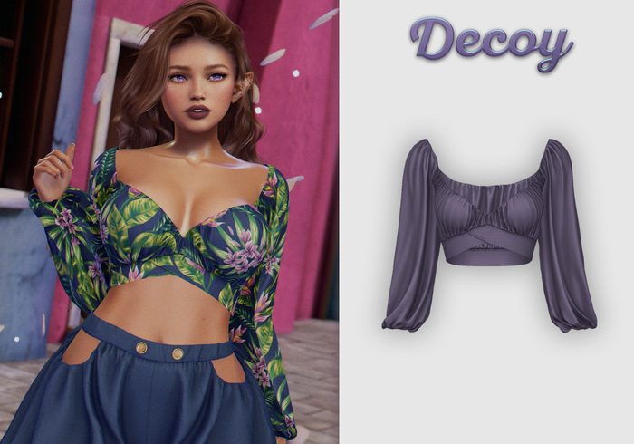 Decoy - Maggie Crop Top: Ash Purple  - Maitreya Lara + Petite, Meshbody Legacy, Belleza Freya, Inithium Kupra