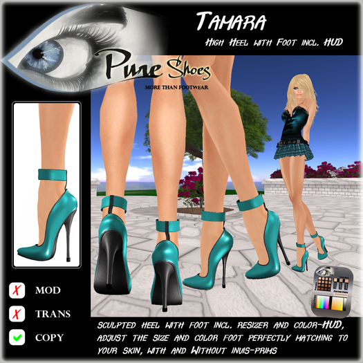 << PURE >> Pure Shoes - Tamara in Turquoise [inworld price 99L$]