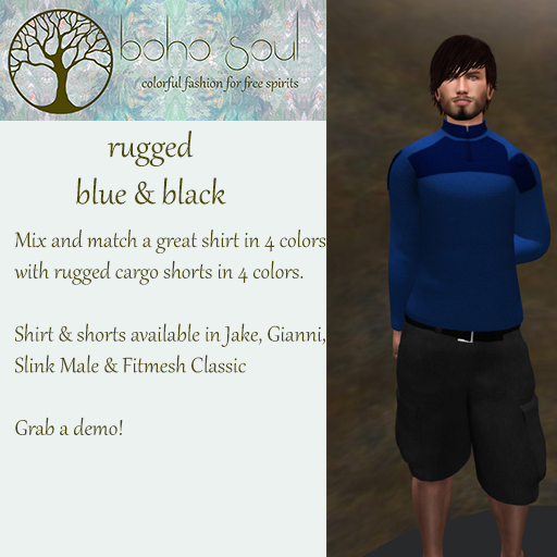 (BSB) DEMO Rugged - Blue & Black  - Boho Soul