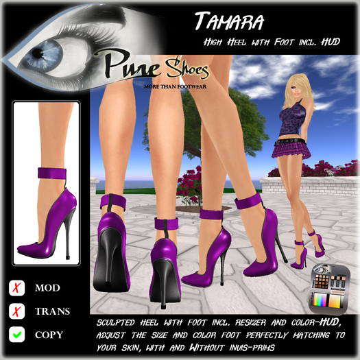 << PURE >> Pure Shoes - Tamara in Violet [inworld price 99L$]