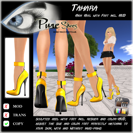 << PURE >> Pure Shoes - Tamara in Yellow [inworld price 99L$]
