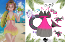 - MicRo -  Outfit  Beach  Pink Gray