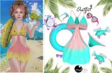 - MicRo - Outfit  Beach  Aqua Pink