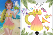 - MicRo -  Outfit  Beach Yellow Pink
