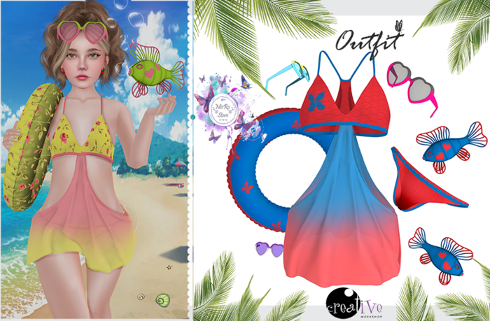 - MicRo -  Outfit  Beach Red Blue 