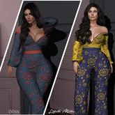 LM BLISS - Flowers I - Off Shoulder Jumpsuit for Kupra Maitreya Legacy Petite Freya Hourglass