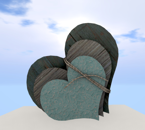 Sparrows Nest Tripple Heart Old Woods & Teal