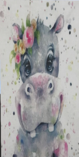 Tall Canvas hippo beauty wall canvas