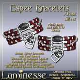 ESPEE Alvise Bracelets OP - Burgandy Leather Black Sapphire White Crystal Silver