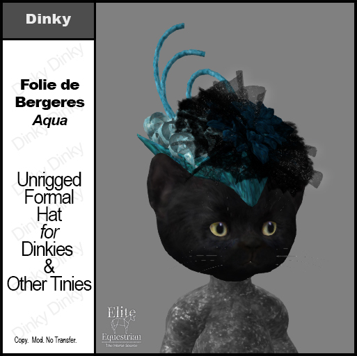 *E* Dinky Hat Folie de Bergeres Aqua [Add & Click to Open]