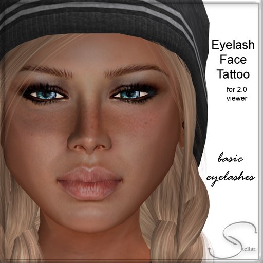 [Stellar] Eyelash Face Tattoo - basic lashes