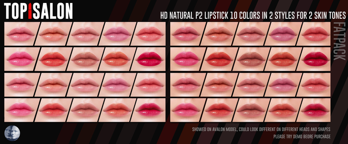 TOP1SALON - HD NATURAL P2 LIPSTICK (Genus) FATPACK