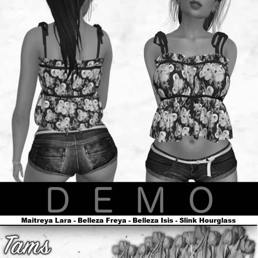 DEMO - Tams - Ruffle Top and Belted Shorts - Koala