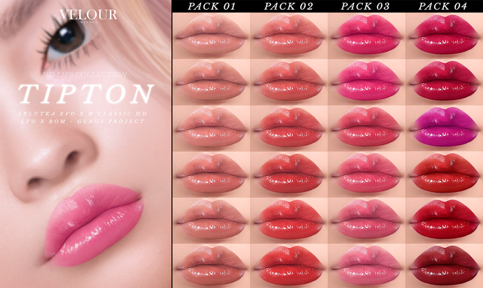 VELOUR: "TIPTON" HD Lips / Pack 03 (Genus)