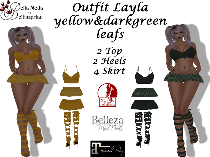 Layla Outfit yellow&green leaf