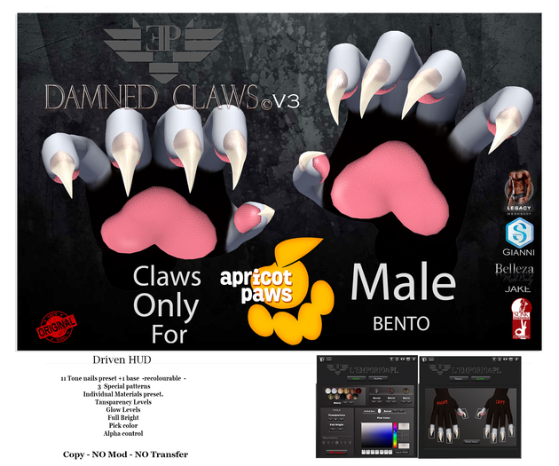L'Emporio&PL::*Damned Claws *:: -For Apricot Paws Male -V3