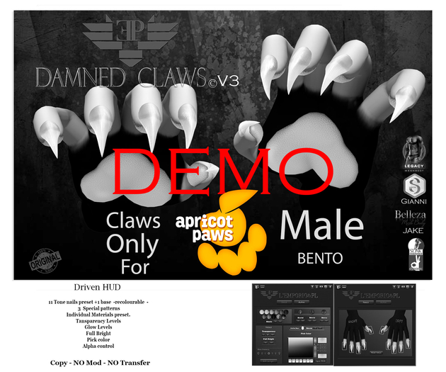 D*E*M*O L'Emporio&PL::*Damned Claws *:: -For Apricot Paws Male