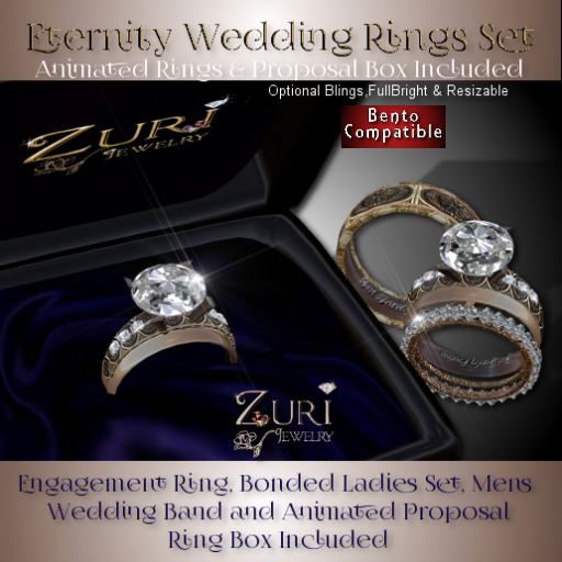 ZURI~ Eternity M&F Wedding Rings Bonded Copper Boxed V5