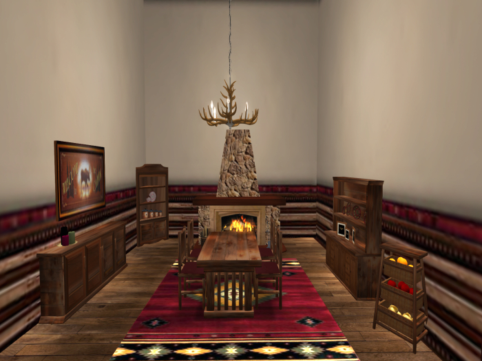 Dark Log Dining Room ~ Complete Dining Room Set